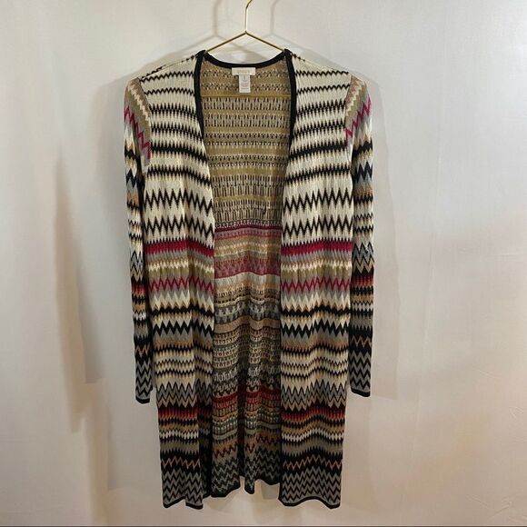 Chico's Tribal Duster Chevron Cardigan Sweater - Picture 1 of 7